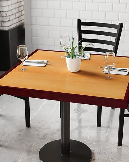 Flash Furniture 36'' Square 2-Tone High-Gloss Cherry / Mahogany Resin Table Top with 2'' Thick Drop-Lip - LeafyLoom