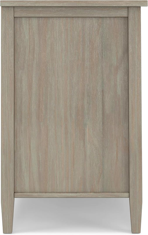 SIMPLIHOME Warm Shaker SOLID WOOD Universal TV Media Stand, 47 inch Wide, Transitional, Living Room Entertainment Center, Storage Cabinet, for Flat Screen TVs up to 55 inches in Distressed Grey - LeafyLoom