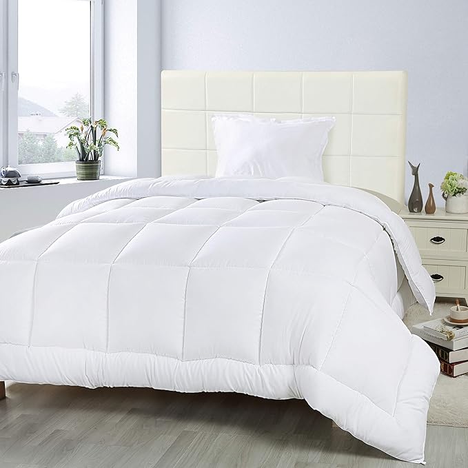 Utopia Bedding Twin Comforter Set Kids with 1 Pillow Sham, Bedding Comforter Sets, Down Alternative White Comforter, Soft and Comfortable, Machine Washable (Pack of 6) - LeafyLoom