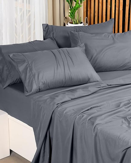 Utopia Bedding California King Bed Sheets Set - 4 Piece Bedding - Brushed Microfiber - Shrinkage and Fade Resistant - Easy Care (California King, Grey) - LeafyLoom
