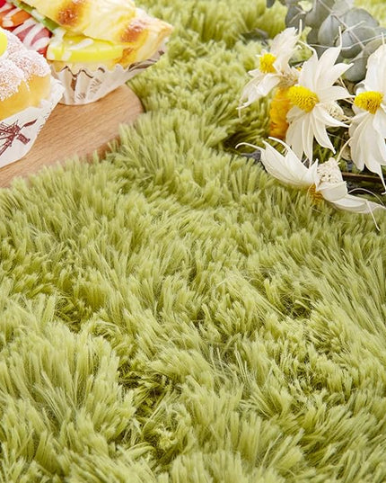 Noahas Ultra Soft Fluffy Bedroom Rugs Kids Room Carpet Modern Shaggy Area Rugs Home Decor 2.6' X 5.3', Green - LeafyLoom