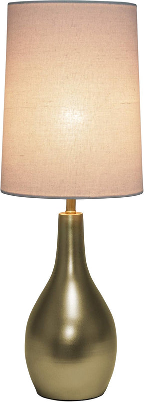 Simple Designs LT3303-GLD Tear Drop Table Lamp, Gold - LeafyLoom