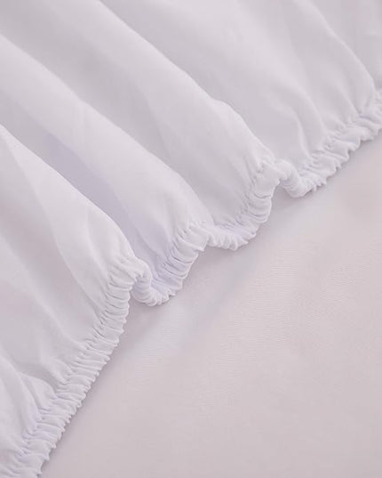 Seersucker Light White Bed Comforter Sets Queen Size for Women Boho White Seersucker Bedding Set 5 Pieces-Microfiber Lightweight Soft Bed Set for All Season,Queen - LeafyLoom