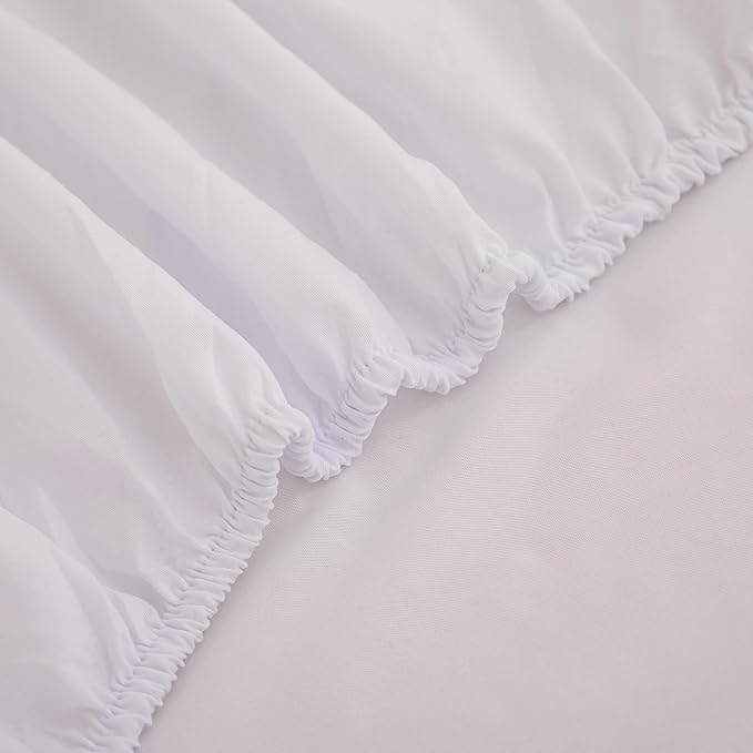 Seersucker Light White Bed Comforter Sets Queen Size for Women Boho White Seersucker Bedding Set 5 Pieces-Microfiber Lightweight Soft Bed Set for All Season,Queen - LeafyLoom