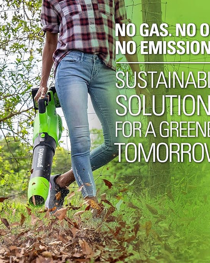 Greenworks 48V (2 x 24V) Cordless Axial Leaf Blower (125 MPH / 515 CFM / 125+ Compatible Tools), (2) 2.0Ah Batteries and Dual Port Charger Included - LeafyLoom