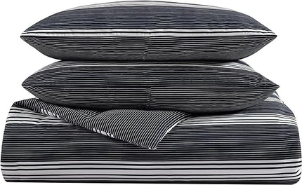 Nautica- Queen Comforter Set, Reversible Bedding with Matching Sham(s), Casual Home Decor (Craver Black, Queen) - LeafyLoom