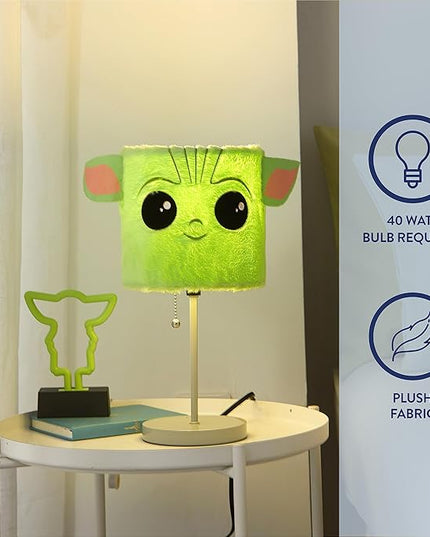 Idea Nuova Star Wars: The Mandalorian The Child Plush Shade Table Lamp, Green - LeafyLoom