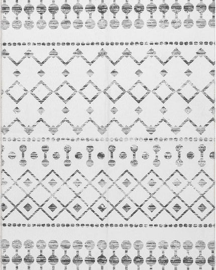 nuLOOM Moroccan Blythe Machine Washable Ultra Thin Runner Rug, 2' 6" x 6', Grey - LeafyLoom