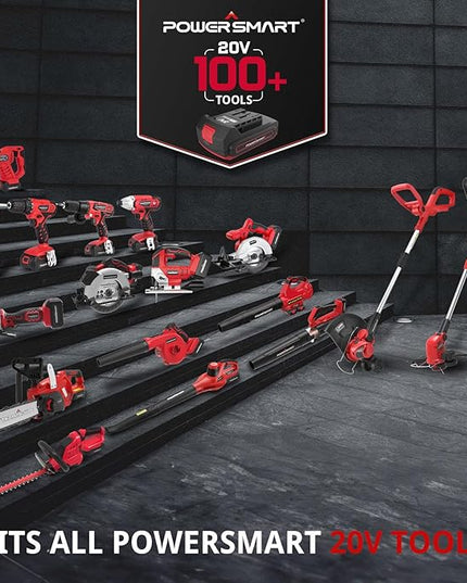 PowerSmart 40V Cordless Leaf Blower, Powerful 450CFM 130MPH Performance with 2X 2.0Ah Batteries & Chargers Included, for Quick & Easy Lawn Care (DB2201B) - LeafyLoom