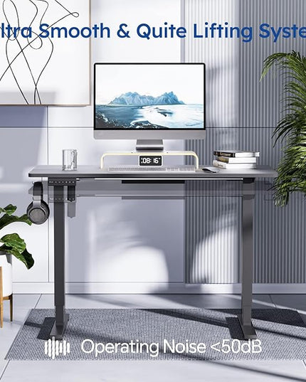 Motorized Standing Desks, Electric Stand Up Desk with Ultra Stable Construction and Cable Management,adjustable Height Desk with Memory Preset Design for Home Office Use 48x24 in Black - LeafyLoom