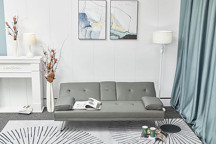 NicBex Rose-SF-00543-DX Sofas, 67" W x 31" D x 33" H, Grey - LeafyLoom