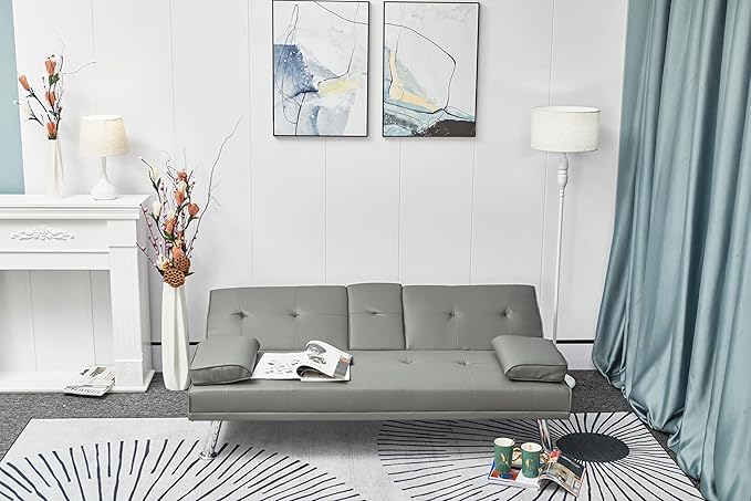 NicBex Rose-SF-00543-DX Sofas, 67" W x 31" D x 33" H, Grey - LeafyLoom