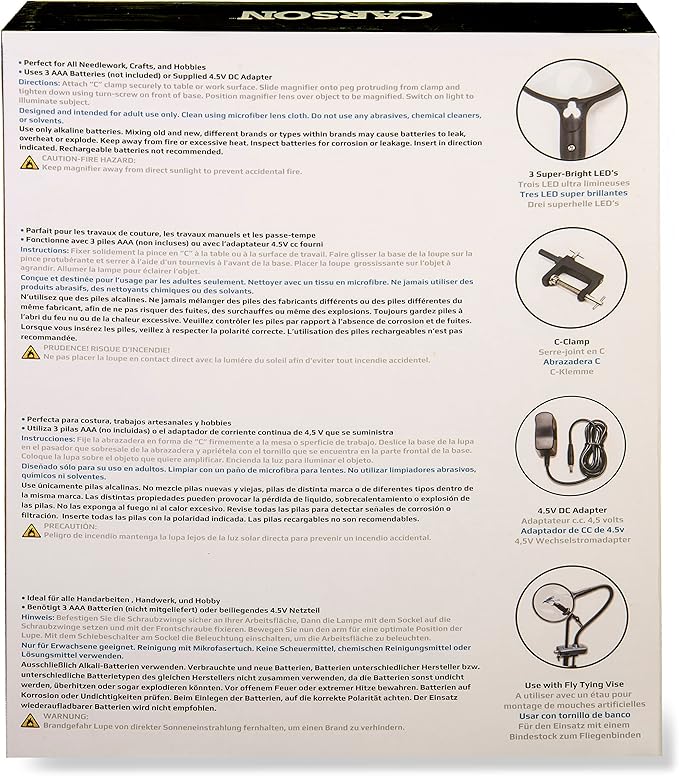 Carson MagniFlex Hands Free Tabletop Mounted Magnifier (CL-65) - LeafyLoom