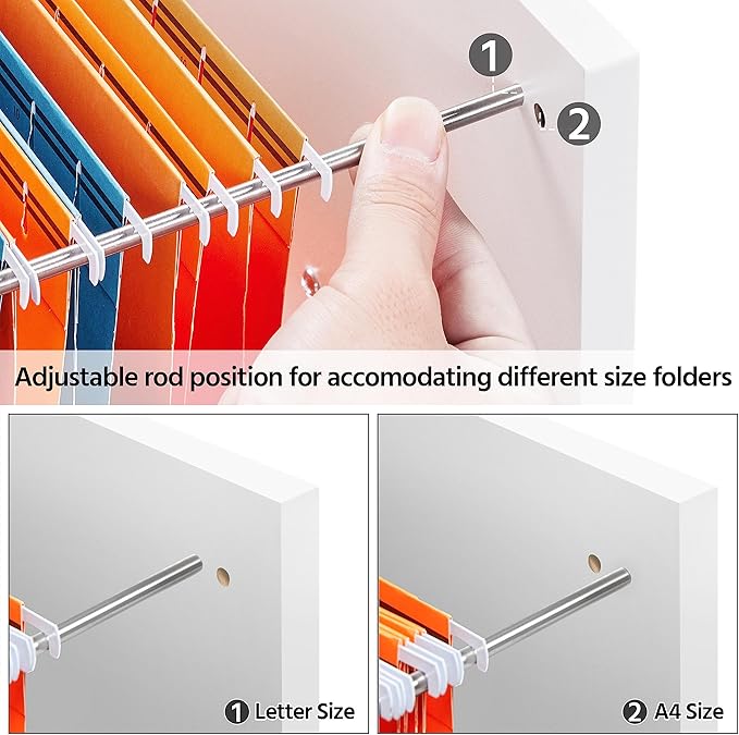 Yaheetech File Cabinet Vertical File Cabinets Mobile Letter Size File Storage Organizer Small Filing Cabinet Printer Stand for Home and Office White - LeafyLoom
