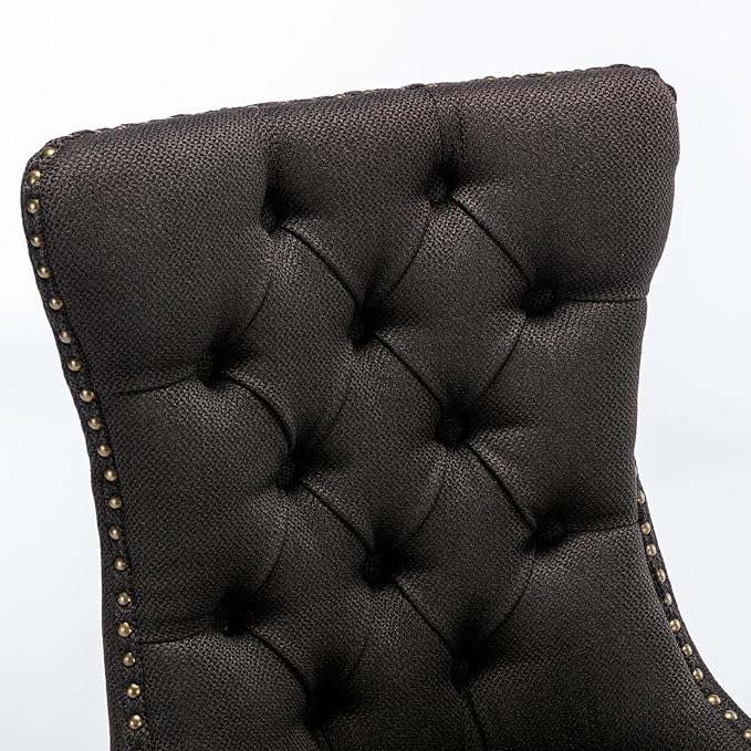 NicBex Haerin-SD-00111-LWJ Dining Chairs, 25.5"x19.7"x37.4", Natural Black - LeafyLoom