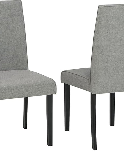 Signature Design by Ashley Kimonte Upholstered 19" Parsons Dining Chair, 2 Count, Dark Gray - LeafyLoom