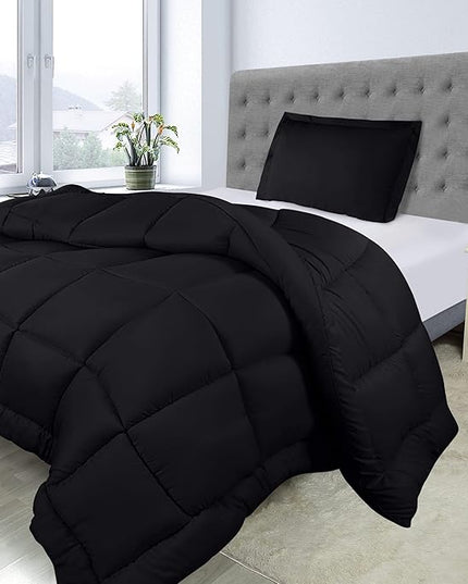Utopia Bedding Twin Comforter Set Kids with 1 Pillow Sham, Bedding Comforter Sets, Down Alternative Black Comforter, Soft and Comfortable, Machine Washable (Pack of 6) - LeafyLoom