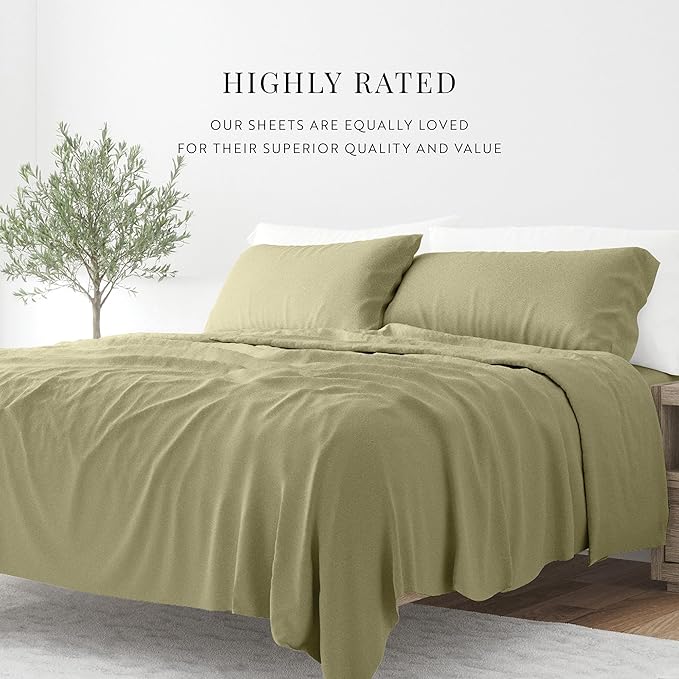 Linen Market Bed Sheets for Queen Size Bed (Sage) - Sleep Better Than Ever with These Soft and Cooling Queen Sheets - Deep Pocket Fits 16" Thick Beds - 4 Piece Queen Sheet Set - LeafyLoom