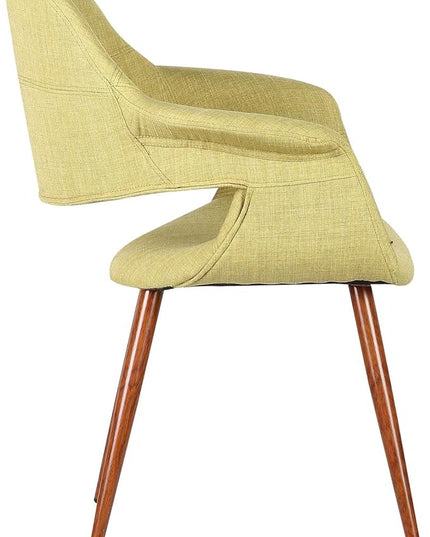 Armen Living Phoebe Mid-Century Modern Fabric Upholstered Dining Chair, Green - LeafyLoom