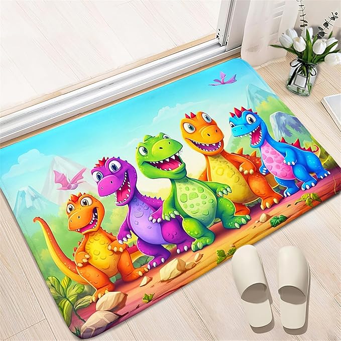 Dinosaur Carpet for Boys Room - Dinosaur Rugs for Boys Bedroom Cartoon Dinosaur Rug Kids Rugs for Bedroom Cute Dinosaur Area Rug for Living Room Bedroom Kids Room,2'×3' - LeafyLoom