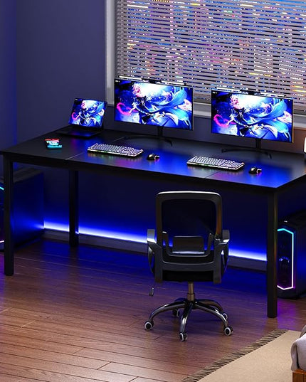 Need Large Computer Desk 70.8 x 31.5 inches Conference Table Large Office Desk Writing Table Workstation for Home Office,Black 10FJGSAC3-180BK-ND - LeafyLoom
