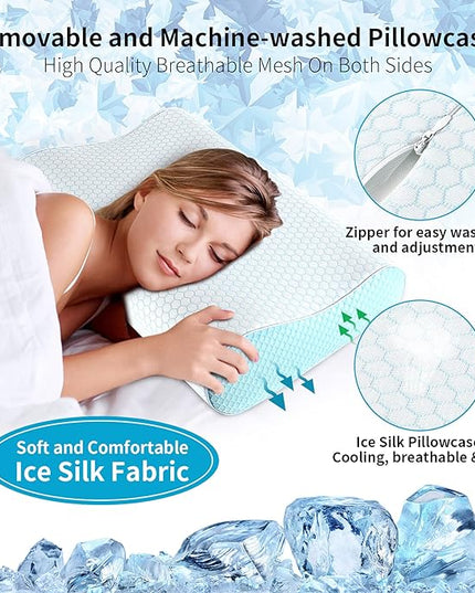 Memory Foam Pillows, Bed Pillow for Sleeping, Ergonomic Cervical Pillow Neck Support Pillow for Side Back Stomach Sleeper, Orthopedic Contour Pillow for Neck and Shoulder Pain - LeafyLoom