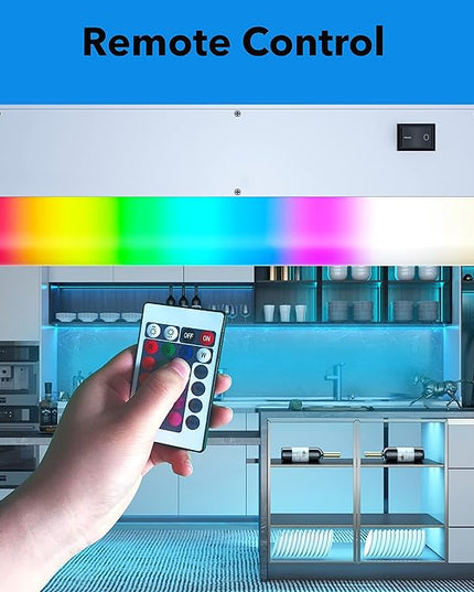 LED Smart Under Cabinet Lights Hardwired or Plug in White and Color Ambiance Dimmable with Remote Control Work with Amazon Alexa, Google App Controlled Under Counter Lighting (12 Inch) LAMPAOUS