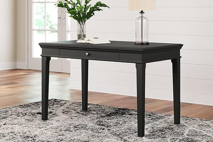 Signature Design by Ashley Beckincreek Classic Home Office Small Leg Desk with 1 Drawer and USB Ports, Black - LeafyLoom