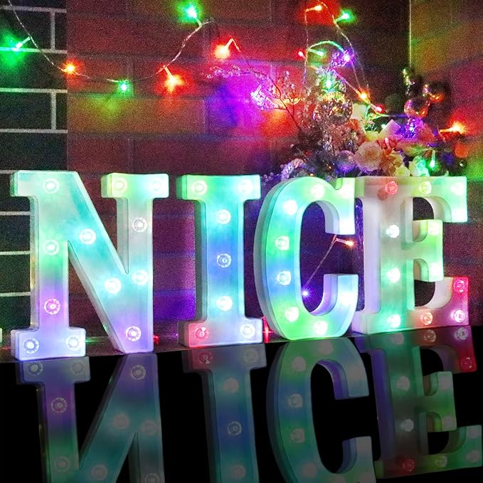 Decorative Led Light Up Number, Light Up Number Sign for Night Light Wedding Birthday Party Christmas Home Bar Decoration Number-(Number 4) - LeafyLoom
