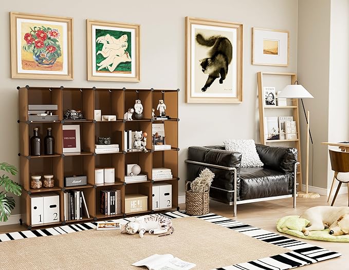 6-Cube Storage Organizer, Closet Organizer Storage Shelf Bookcase Bookshelf with Metal Hammer, Storage Cubes Organizer Cabinet for Kids, Closet, Bedroom, Bathroom, (11.8x11.8x11.8 inch) - LeafyLoom
