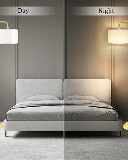 [Upgraded] LED Floor Lamp for Living Room, 3 Color Temperature Floor Lamp with Foot Switch Modern Standing Lamp Tall Pole Floor Reading Lamp for Bedroom, Study Room, Office, 9W Bulb Included, Gold - LeafyLoom