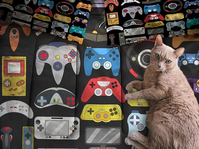 Sunnycitron Gamer Comforter Set for Boys Bedding Gaming Comforter Sets for Boys Gamer Bedding Sets Boys Comforter Sets Full Size Bed Set Teen Boy Room Decor,1 Comforter 2 Pillowcases - LeafyLoom