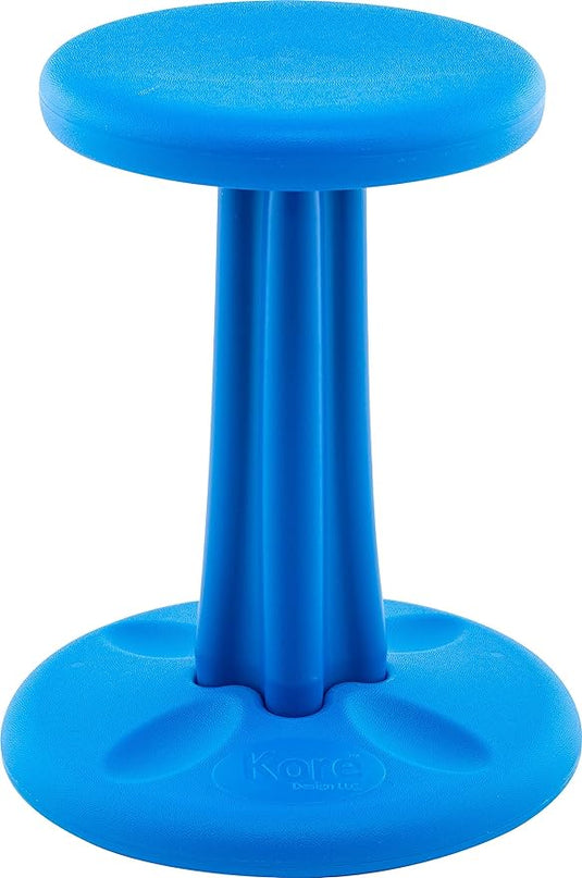 Kore Kids Junior Wobble Chair - Flexible Seating Stool for Classroom, Elementary School, ADD/ADHD - Made in The USA - Junior- Age 8-9, Grade 3-4, Blue (16in) - LeafyLoom