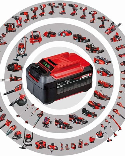 Einhell GE-CL Power X-Change 18-Volt Cordless 130-MPH 90-CFM Varaible Speed Air Sweeper / Leaf Blower, Kit (w/ 2.0-Ah Battery + Fast Charger) - LeafyLoom