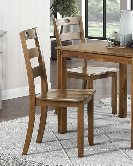 NicBex Dining Table Set for 4 Kitchen Table Set 5Pc Dining Set Table and 4 Side Chairs Set for Breakfast Nook and Small Space, Wooden Kitchen Dining Furniture, Transitional Style, Walnut - LeafyLoom