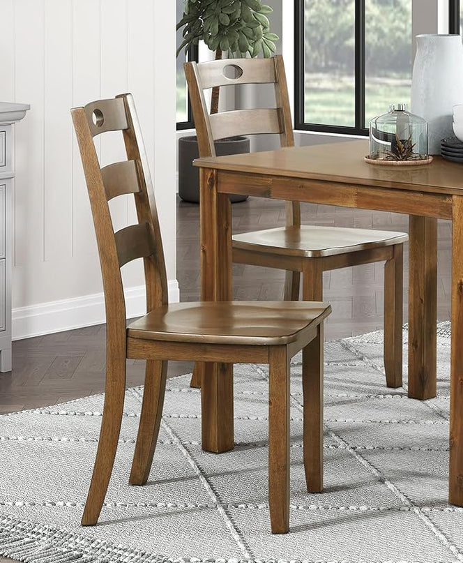 NicBex Dining Table Set for 4 Kitchen Table Set 5Pc Dining Set Table and 4 Side Chairs Set for Breakfast Nook and Small Space, Wooden Kitchen Dining Furniture, Transitional Style, Walnut - LeafyLoom