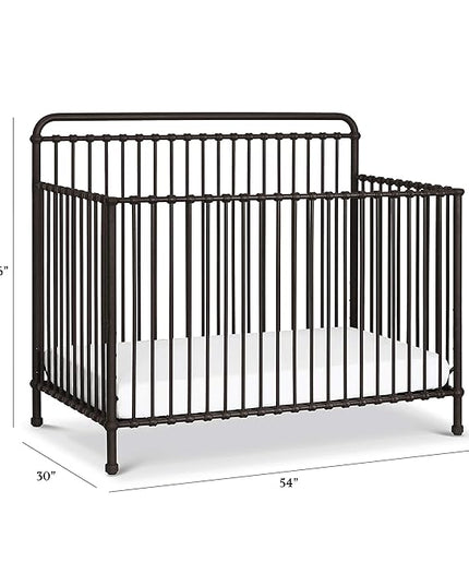Namesake Winston 4-in-1 Convertible Metal Crib in Vintage Iron, Greenguard Gold Certified - LeafyLoom