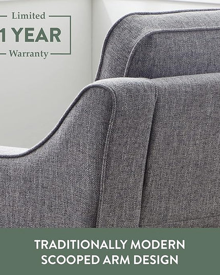 Edenbrook Jensen Upholstered Loveseat - Gray Upholstered Loveseat - Living Room Furniture - Small Loveseat- Seats Two - Scoop Arm Modern Couch - Couches for Living Room, Loveseat - LeafyLoom