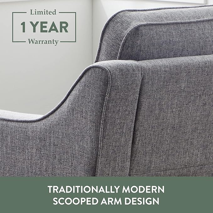 Edenbrook Jensen Upholstered Loveseat - Gray Upholstered Loveseat - Living Room Furniture - Small Loveseat- Seats Two - Scoop Arm Modern Couch - Couches for Living Room, Loveseat - LeafyLoom