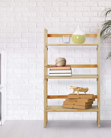 Casual Home 3-Shelf Student 20.75" Wide Folding Bookcase, Natural (New) - LeafyLoom