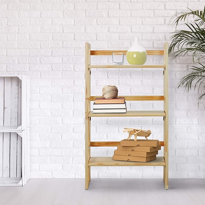 Casual Home 3-Shelf Student 20.75" Wide Folding Bookcase, Natural (New) - LeafyLoom