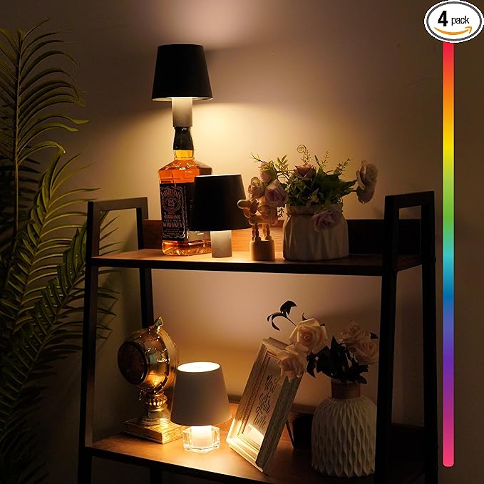 4 Pack LED Wine Bottle Lamp, RGB 5 Modes & CCT Modes Table Lamp, IP54 Waterproof Bottle lamp, Touch Control Portable Desk Lamp for Club/Restaurant/Prom/Party/Bar (2Black&2White) - LeafyLoom
