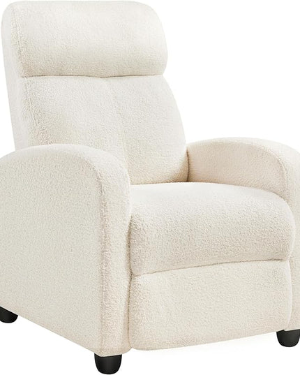 Yaheetech Fabric Recliner Chair Single Sofa Home Theater Seatting Adjustable Modern Single Reclining Chair for Living Room Bedroom Home Theater Ivory - LeafyLoom