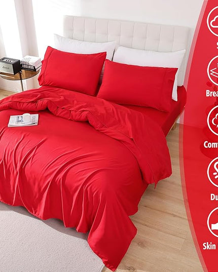 Whitney Home Textile King Sheet Set - 4 Piece Luxury Cooling Bed Sheets for King Size Bed, Silky Soft Sheets 16" Deep Pocket, Hotel Bedding Sheets and Pillowcases, Wrinkle Free Oeko-Tex Sheets - LeafyLoom