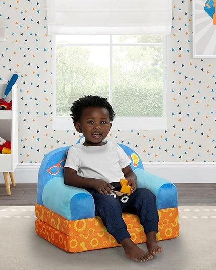 Delta Children Cozee Buddy Flip-Out Kids Chair, Blippi - LeafyLoom