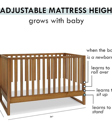 Davinci Hunter 3-in-1 Convertible Crib, Chestnut, Easy Assemble, Greenguard Gold Certified - LeafyLoom