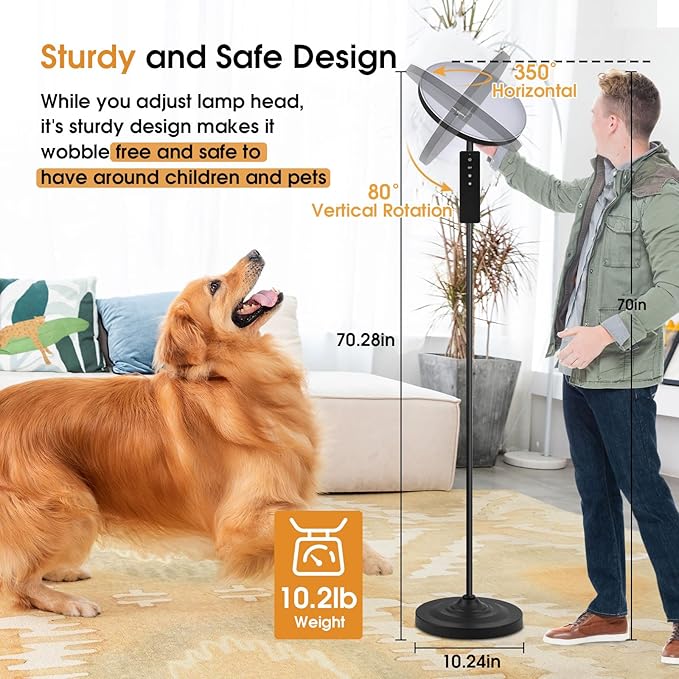 Upgraded Floor Lamp, 36W/3600LM Super Bright Floor Lamp with Remote Control, Stepless Adjust Color Temperatures & Brightness, Torchiere Standing Lamp for Living Room Bedroom Office - LeafyLoom