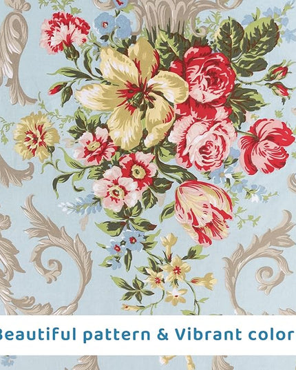 QSH Floral King Size Sheet Sets - Luxury Peony Flower Print Pattern Egyptian Cotton Printed Bedding Sheets 4pcs Extra Soft and Breathable 17.5" Extra Deep Pocket King Size Sheets - LeafyLoom