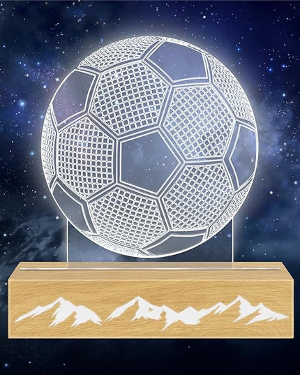 Ideas Soccer Gifts 3D Lamp - Unique Soccer Room Decor - Glow in The Dark Soccer Ball with Remote Contro, Soccer Birthday Gifts for Boys, Friend - LeafyLoom