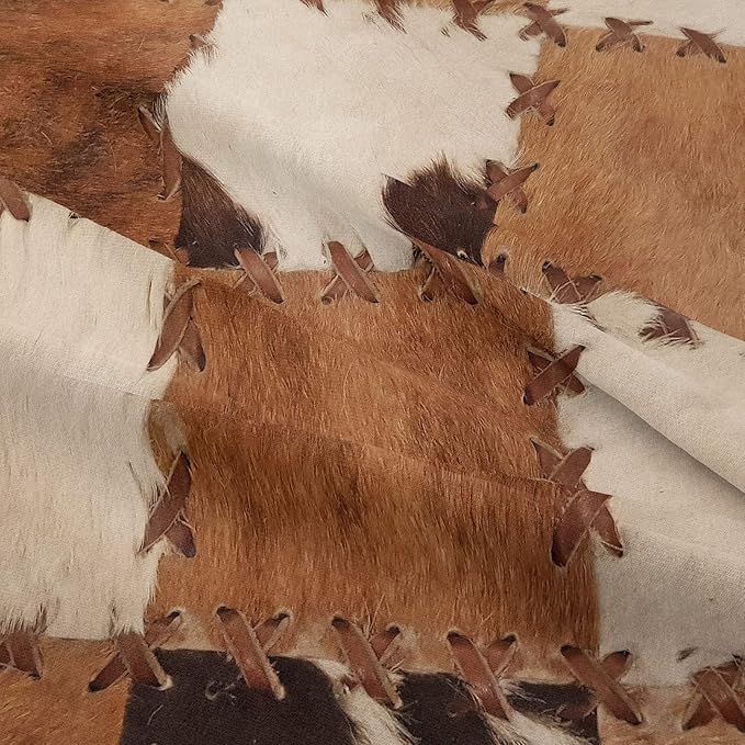 Tailor Shop Brown Cow Print Comforter Set Twin, Farmhouse Cow Print Bedding in A Bag, Leather Stitching Rustic Cowhide Comforter with 1 Matching Pillowcase Bedroom Decor……… - LeafyLoom